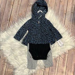 NWT Carter’s 3 piece leopard outfit 6 months
